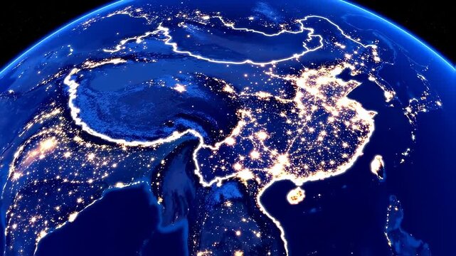 Earth's night lights over China