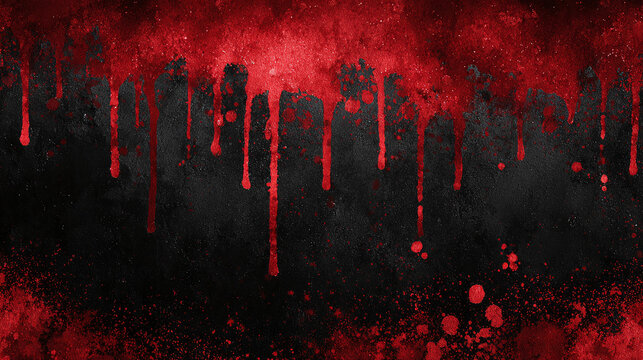 Blood-red drips cascading down on a dark background. This image evokes feelings of danger and horror.