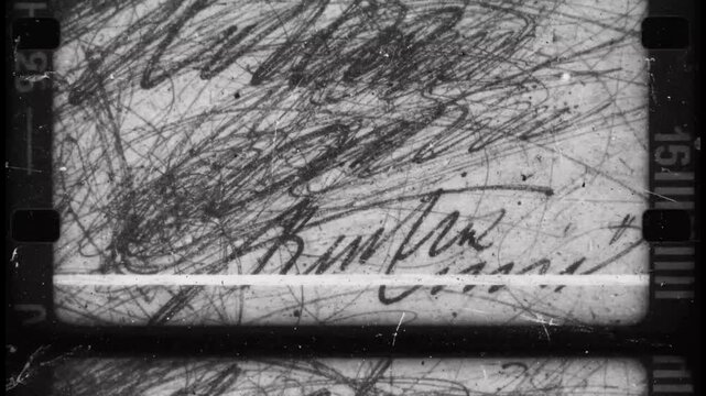 8mm Film Leader Fast Motion Overlay with Scribbles