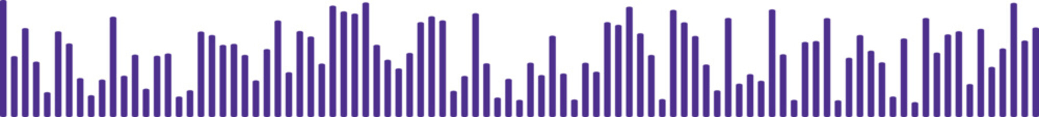 Abstract purple bar chart with varied heights for data visualization