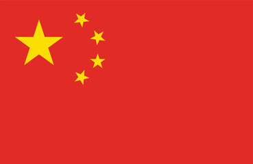 National Flag of China Simple Vector Illustration