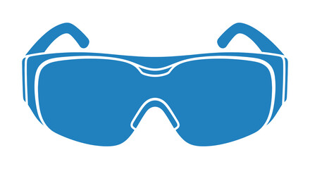 A striking blue graphic of protective eyewear modern design and minimalist style silhouette © nhpvect02