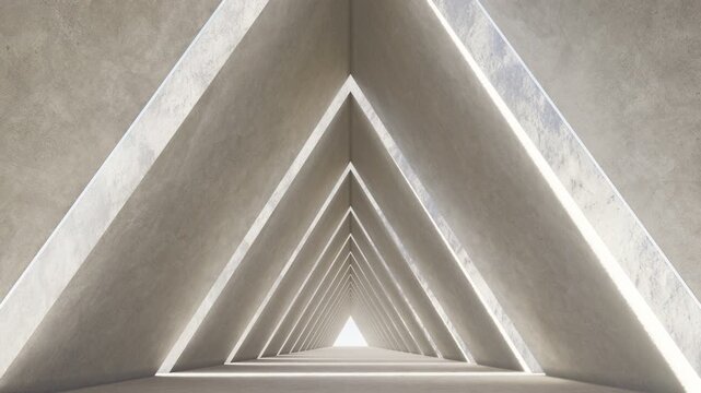 Minimal futuristic corridor with geometric frames and soft white lighting, creating depth, symmetry, and a clean architectural space for modern design concepts, 3d rendering