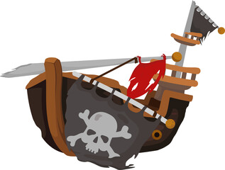 Wreckage of old pirate ship