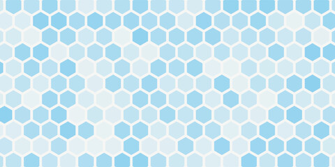 Abstract blue hexagon banner background.