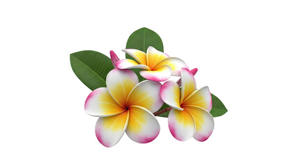 Plumeria flowers with leaves