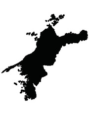 愛媛県の地図（シルエット）