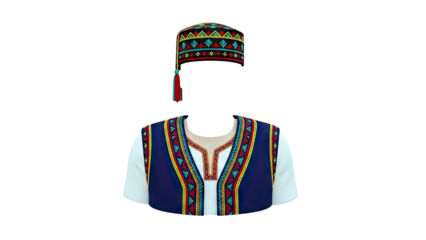 Traditional Central Asian Vest and Hat