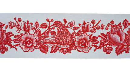 A Chinese Paper Cut Decoration Illustrates Symbolic Cultural Heritage Ornament Isolated on White PNG