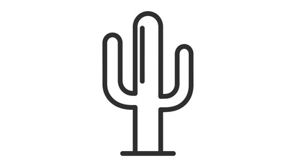 Obraz premium Simple outline icon representing a saguaro cactus plant design element
