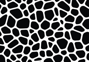 Abstract giraffe skin pattern square vector background black and white animal print texture for fashion design © Shamim