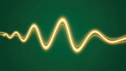 A glowing yellow waveform shines brightly against a dark green background