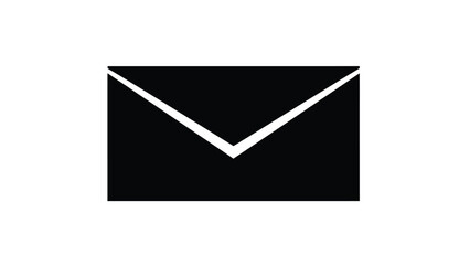 Black and white minimalist icon representing a sealed communication envelope