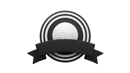 Golf Ball Emblem with Ribbon
