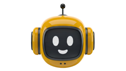 Cute Yellow Robot with Happy Face