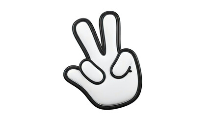 Obraz premium 3D Peace Sign Hand Gesture Icon