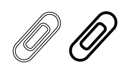 Obraz premium Two styles of office paperclip icons shown side by side comparison