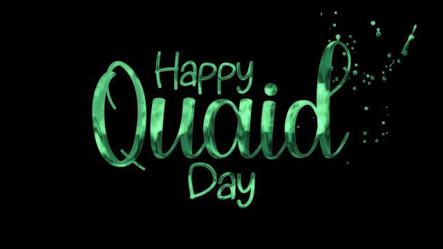 Happy quaid day celebration design on black background. Suitable for pakistani independence day or national events graphic needs and social media posts.