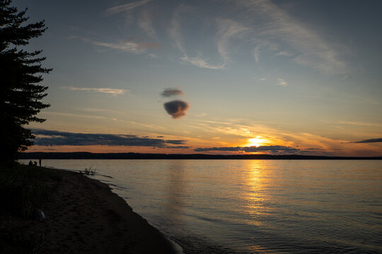 Sunset over Munising Bay, Lake Superior, Upper Peninsula of Michigan