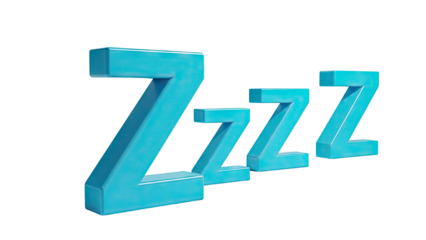 Three Blue 3D 'Z' Letters Indicating Sleep