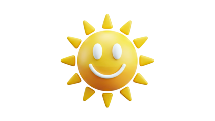 3D Rendered Happy Sun Icon