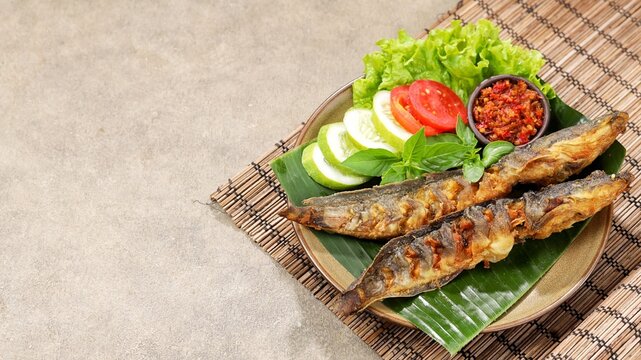 Pecel lele or pecek lele or penyetan is a typical East Javanese food, consisting of catfish and tomato sauce.