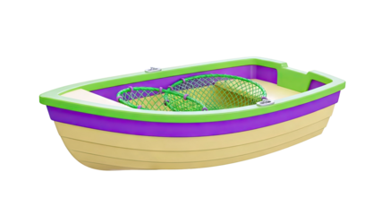 Colorful Rowboat with Nets