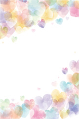 Gentle Pastel Heart Border Illustration for Valentine Design