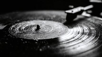 Vintage vinyl record player, capturing the essence of music history and audio playback
