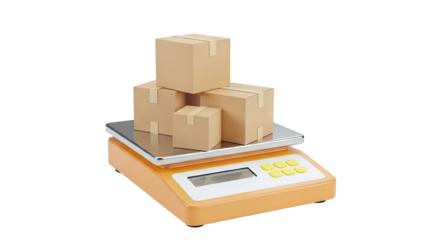 Cardboard Boxes Stacked on a Digital Scale