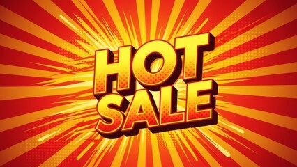 Vibrant Sale Advertisement with Bold Typography and Radial Beams