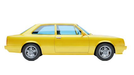 Yellow Classic Coupe Car