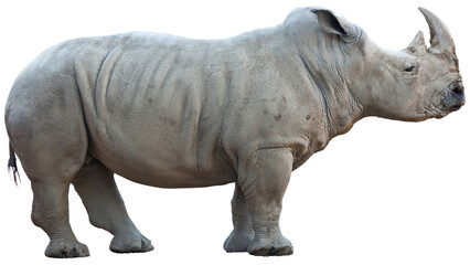 Obraz premium rhino, rhinoceros, wild animal, african rhino, strong animal, powerful animal, standing rhino, rhino looking forward