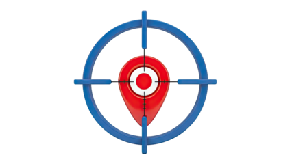 Targeted Location Pin with Crosshairs