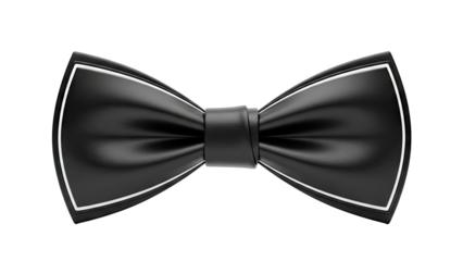 Black Bow Tie with White Trim