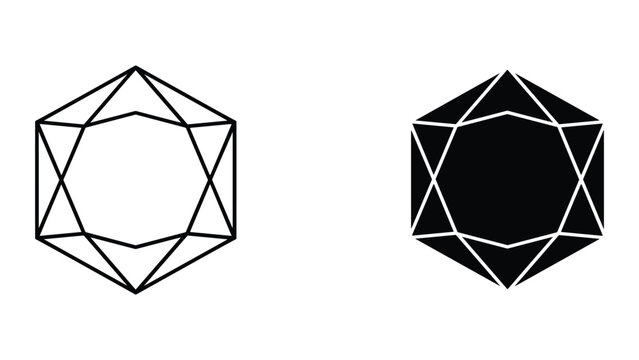 Geometric shapes with dodecagon and white background