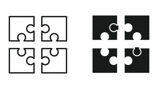 Puzzle pieces fitted together to form a complete square