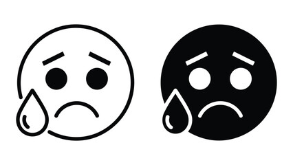 Fototapeta premium Crying angry face emoji illustration