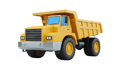 Yellow Dump Truck 3D Render
