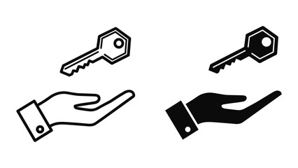 Hand receiving key illustration
