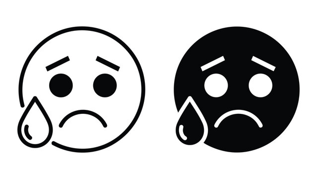 Crying angry face emoji illustration