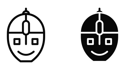Obraz premium Computer mouse icon set with smiling face