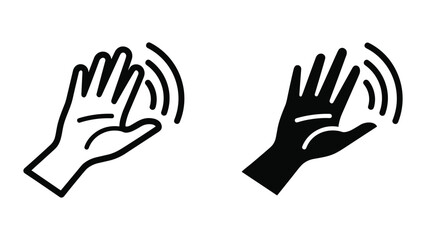 Obraz premium Hand waving gesture icon set