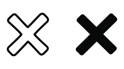 Fototapeta premium Black cross symbol on white background