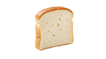 Freshly baked white bread slice isolated on transparent background