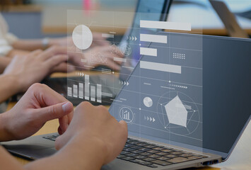 チームでのデータ分析や情報共有を行うビジネスシーンのイメージ