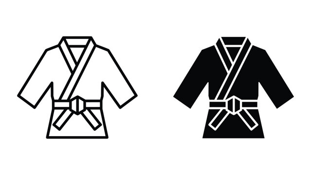 Martial arts uniform illustration set