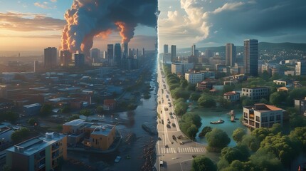 Dystopian vs Utopian Cityscapes