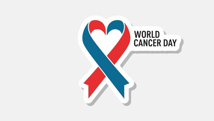 World Cancer Day ribbon graphic promoting awareness and support for the fight against cancer