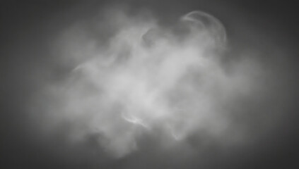 Naklejka premium Wispy Cloud of Smoke: A cloud of delicate smoke swirls, its ethereal form creating an artistic display of texture and movement against a backdrop of soft light and shadow.